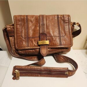 Vintage VG Rare 1990's Juicy Couture Brown "Distressed" Soft Leather Handbag